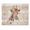 Designart - Portrait of A Giraffe With Flowers III - Farmhouse Print on Natural Pine Wood